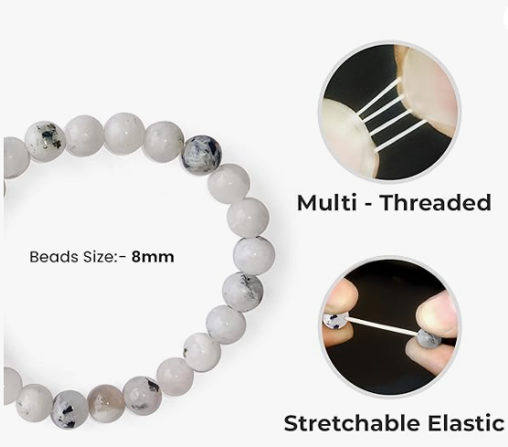 Moon Stone Bracelet for Men & Women | Natural Moonstone Healing Crystal Bracelet for Emotional Balance, Calmness & Positive Energy - Image 2