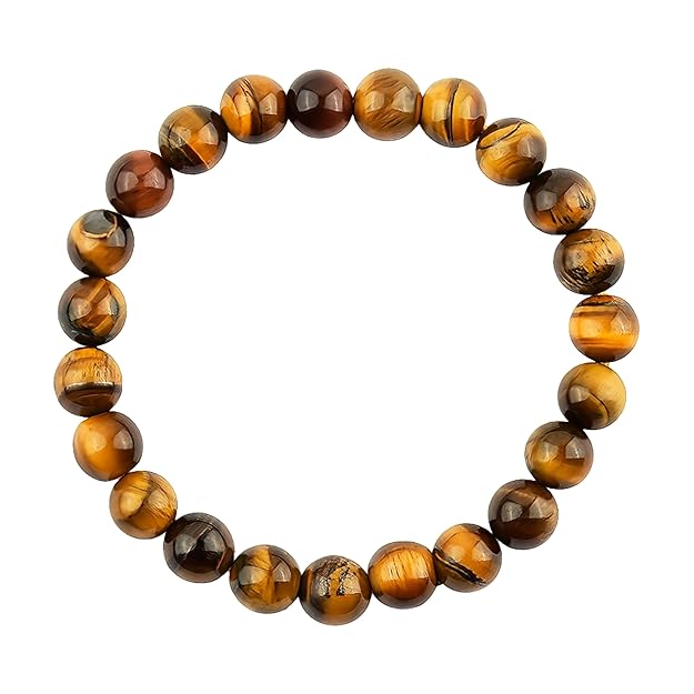 Tiger Eye Bracelet for Men & Women | Natural Tiger Eye Healing Crystal Bracelet for Confidence, Protection & Success